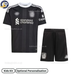 Lvr^_^pooI Goalkeeper Kids Football Kit 202526– Black-frontview
